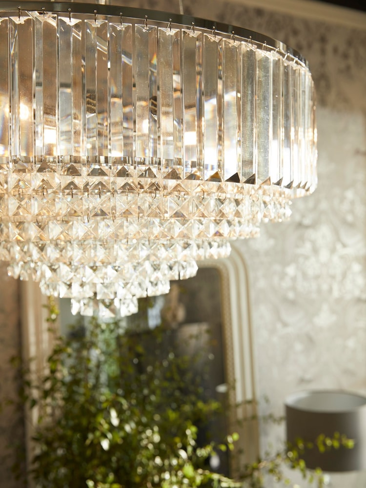 Laura Ashley Chrome Vienna 3 Light Ceiling Light - Image 1 of 5