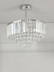 Laura Ashley Chrome Vienna 3 Light Ceiling Light - Image 2 of 5