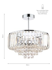 Laura Ashley Chrome Vienna 3 Light Ceiling Light - Image 4 of 5