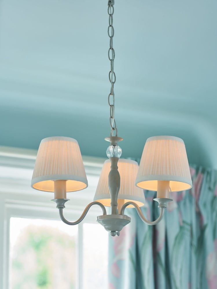 Laura Ashley Cream Ellis 3 Light Chandelier Ceiling Light - Image 1 of 5
