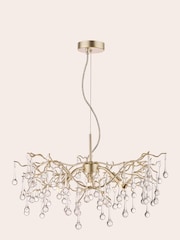 Laura Ashley Gold Willow Crystal Chandelier Ceiling Light - Image 2 of 4