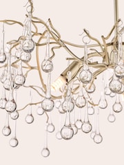 Laura Ashley Gold Willow Crystal Chandelier Ceiling Light - Image 3 of 4