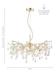Laura Ashley Gold Willow Crystal Chandelier Ceiling Light - Image 4 of 4