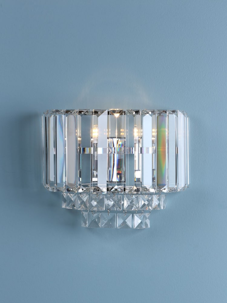 Laura Ashley Chrome Vienna Crystal Wall Light - Image 1 of 3 Laura Ashley Chrome Vienna Crystal Wall Light - Image 1 of 3