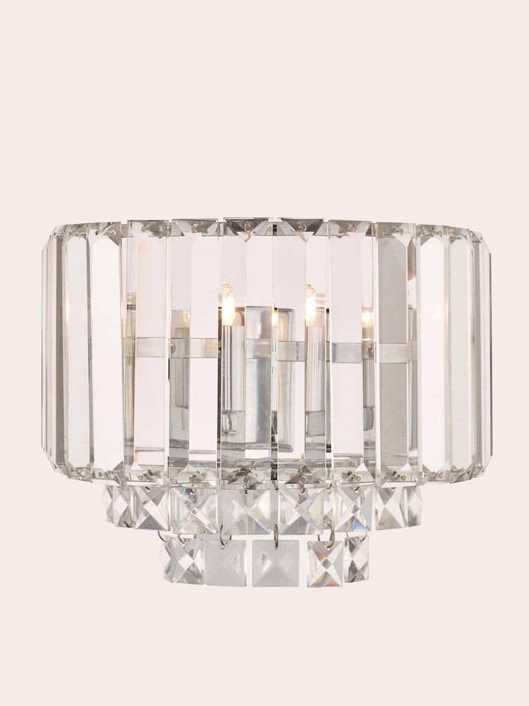 Laura Ashley Chrome Vienna Crystal Wall Light - Image 2 of 3 Laura Ashley Chrome Vienna Crystal Wall Light - Image 2 of 3