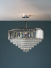 Laura Ashley Chrome Vienna 5 Light Flush Ceiling Light - Image 2 of 5
