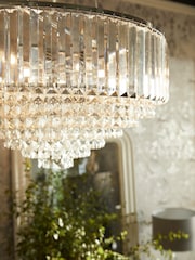 Laura Ashley Chrome Vienna 5 Light Flush Ceiling Light - Image 3 of 5