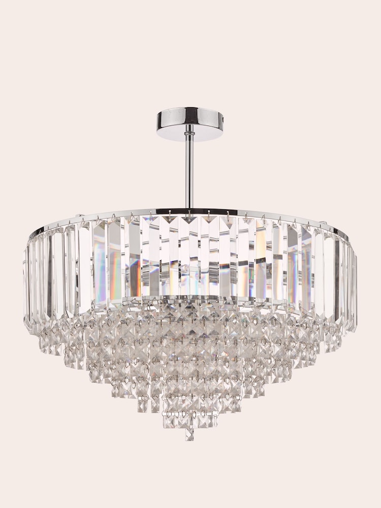 Laura Ashley Chrome Vienna 5 Light Flush Ceiling Light - Image 5 of 5 Laura Ashley Chrome Vienna 5 Light Flush Ceiling Light - Image 5 of 5
