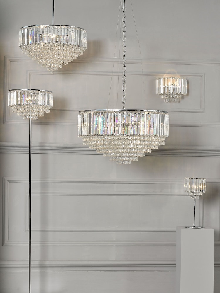 Laura Ashley Chrome Vienna Crystal Floor Lamp - Image 5 of 5 Laura Ashley Chrome Vienna Crystal Floor Lamp - Image 5 of 5