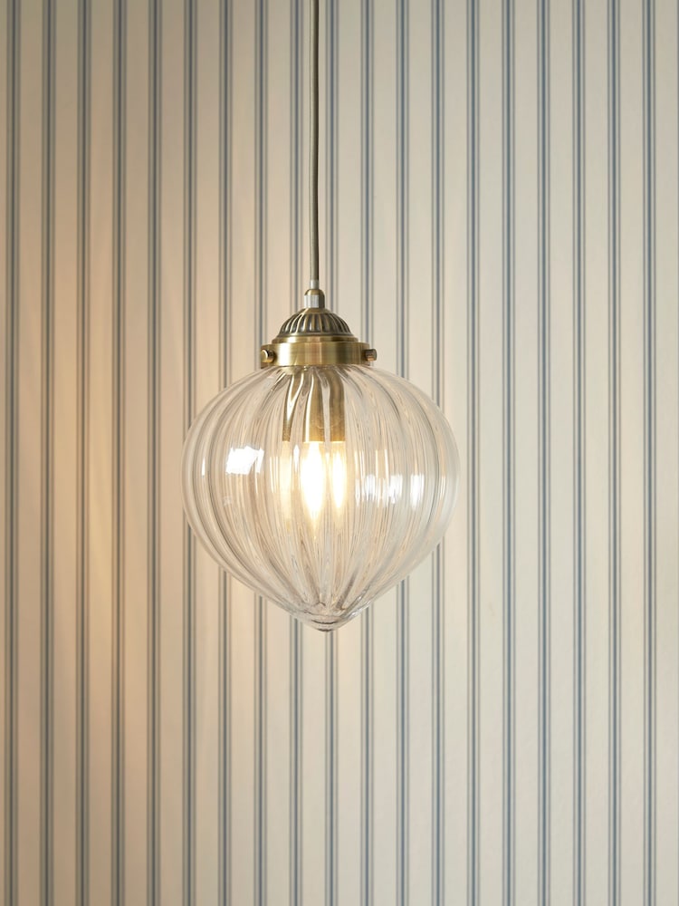 Laura Ashley Brass Whitham Single Pendant Ceiling Light - Image 1 of 5 Laura Ashley Brass Whitham Single Pendant Ceiling Light - Image 1 of 5