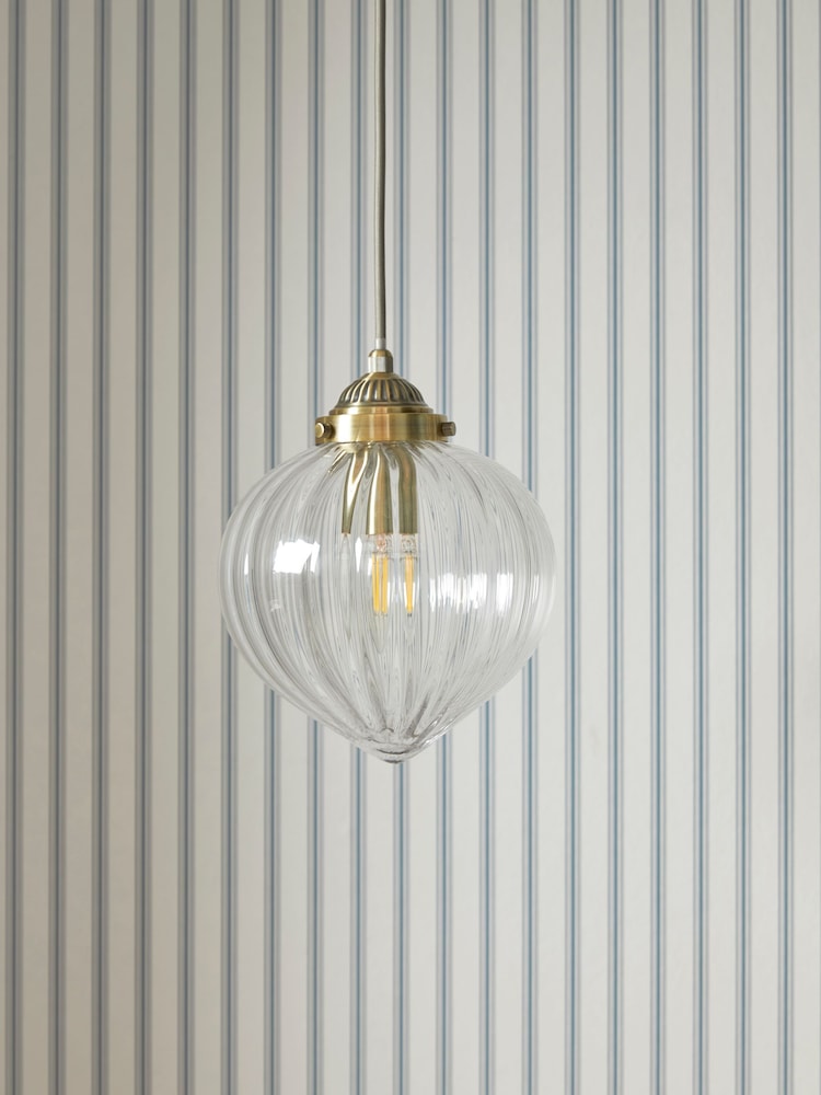 Laura Ashley Brass Whitham Single Pendant Ceiling Light - Image 2 of 5 Laura Ashley Brass Whitham Single Pendant Ceiling Light - Image 2 of 5