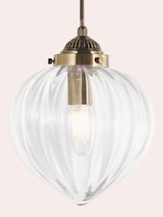 Laura Ashley Brass Whitham Single Pendant Ceiling Light - Image 3 of 5