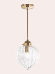 Laura Ashley Brass Whitham Single Pendant Ceiling Light - Image 4 of 5