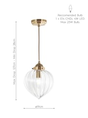 Laura Ashley Brass Whitham Single Pendant Ceiling Light - Image 5 of 5