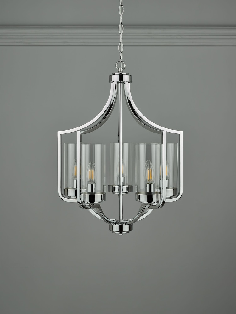 Laura Ashley Chrome Joseph Chandelier Large Light - Image 1 of 3