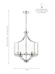 Laura Ashley Chrome Joseph Chandelier Large Light - Image 3 of 3