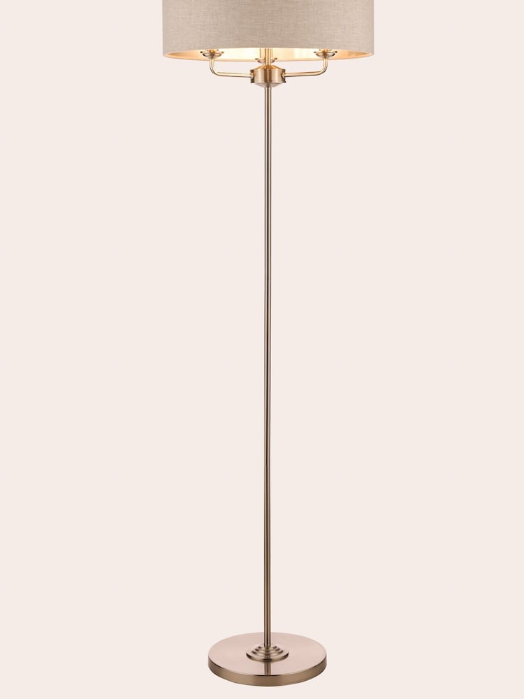 Laura Ashley Brushed Nickel Sorrento Floor Lamp - Image 2 of 5 Laura Ashley Brushed Nickel Sorrento Floor Lamp - Image 2 of 5