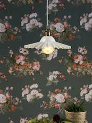 Laura Ashley White Beca Ceramic Pendant Ceiling Light - Image 1 of 4