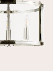 Laura Ashley Chrome Harrington Lantern 3 Light Flush Ceiling Light - Image 3 of 5