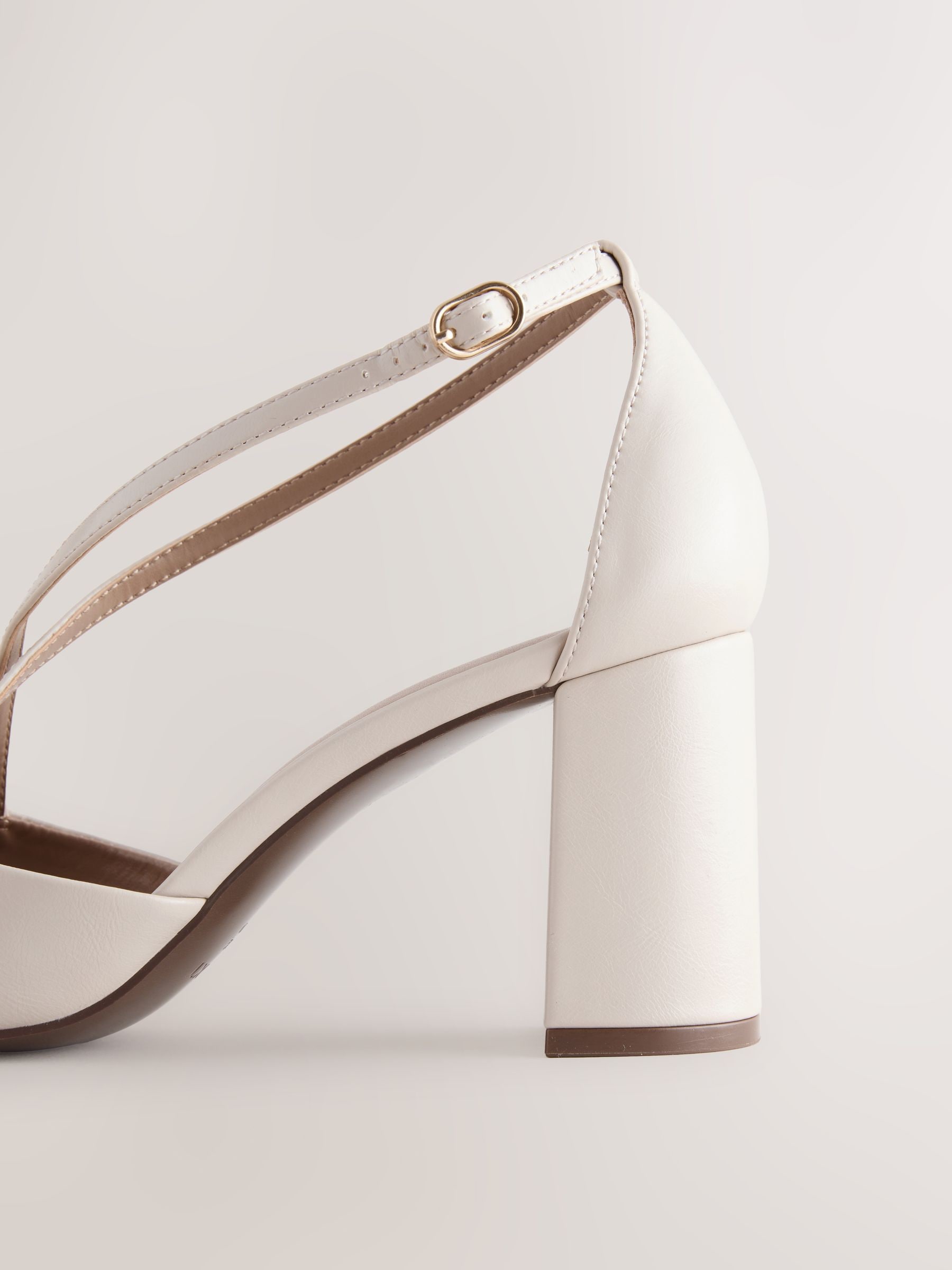 Buy Bone Standard/Wide Fit Forever Comfort® Cross Strap Block Heel