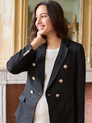 Seraphine Black Maternity Tweed Blazer - Image 6 of 6