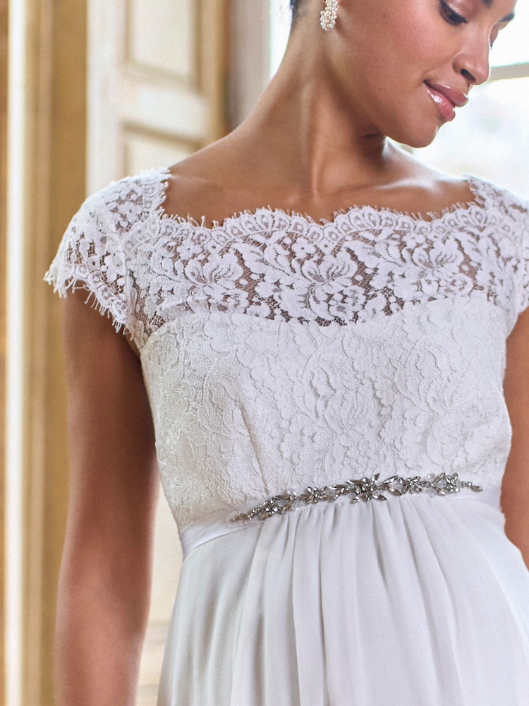 Buy Seraphine White Silk Lace Bodice Maternity Wedding Dress from the Next UK online shop Buy Seraphine White Silk Lace Bodice Maternity Wedding Dress from the Next UK online shop