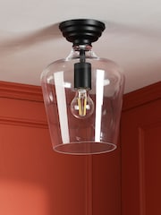 Laura Ashley Black Ockley Flush Fitting Ceiling Light - Image 2 of 7