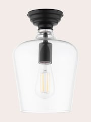 Laura Ashley Black Ockley Flush Fitting Ceiling Light - Image 4 of 7