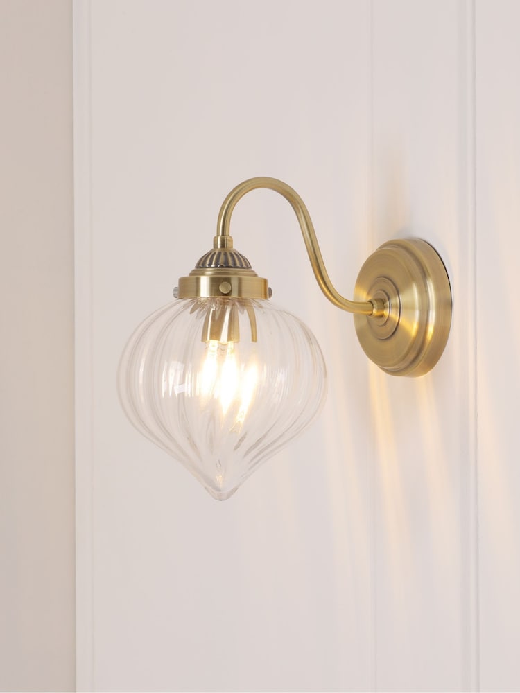 Laura Ashley Antique Brass Whitham Wall Light - Image 1 of 5 Laura Ashley Antique Brass Whitham Wall Light - Image 1 of 5