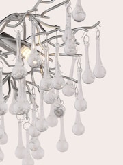 Laura Ashley Pewter Willow Crystal Flush Fitting Ceiling Light - Image 5 of 6