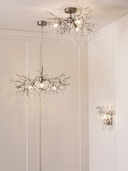 Laura Ashley Pewter Willow Crystal Flush Fitting Ceiling Light - Image 6 of 6