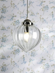 Laura Ashley Polished Nickel Whitham Single Pendant Ceiling Light - Image 1 of 7