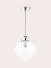 Laura Ashley Polished Nickel Whitham Single Pendant Ceiling Light - Image 3 of 7