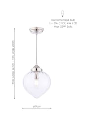 Laura Ashley Polished Nickel Whitham Single Pendant Ceiling Light - Image 4 of 7