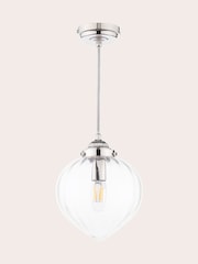 Laura Ashley Polished Nickel Whitham Single Pendant Ceiling Light - Image 5 of 7