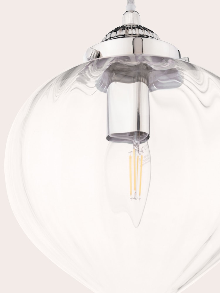 Laura Ashley Polished Nickel Whitham Single Pendant Ceiling Light - Image 7 of 7 Laura Ashley Polished Nickel Whitham Single Pendant Ceiling Light - Image 7 of 7