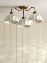 Laura Ashley Matt Antique Brass Durford 3 Light Flush Ceiling Light - Image 2 of 5