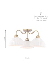 Laura Ashley Matt Antique Brass Durford 3 Light Flush Ceiling Light - Image 4 of 5