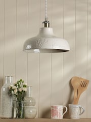 Laura Ashley Ivory Pussy Willow 3 Light Semi Pendant Ceiling Light - Image 2 of 6