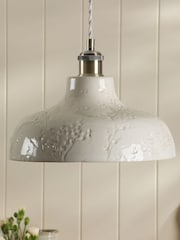 Laura Ashley Ivory Pussy Willow 3 Light Semi Pendant Ceiling Light - Image 3 of 6