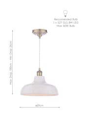 Laura Ashley Ivory Pussy Willow 3 Light Semi Pendant Ceiling Light - Image 6 of 6