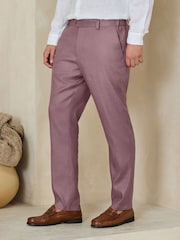 粉色 - Motionflex Linen TENCEL™ Lyocell Blend Smart Trousers - 圖片 1，共 9