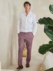 粉色 - Motionflex Linen TENCEL™ Lyocell Blend Smart Trousers - 圖片 2，共 9