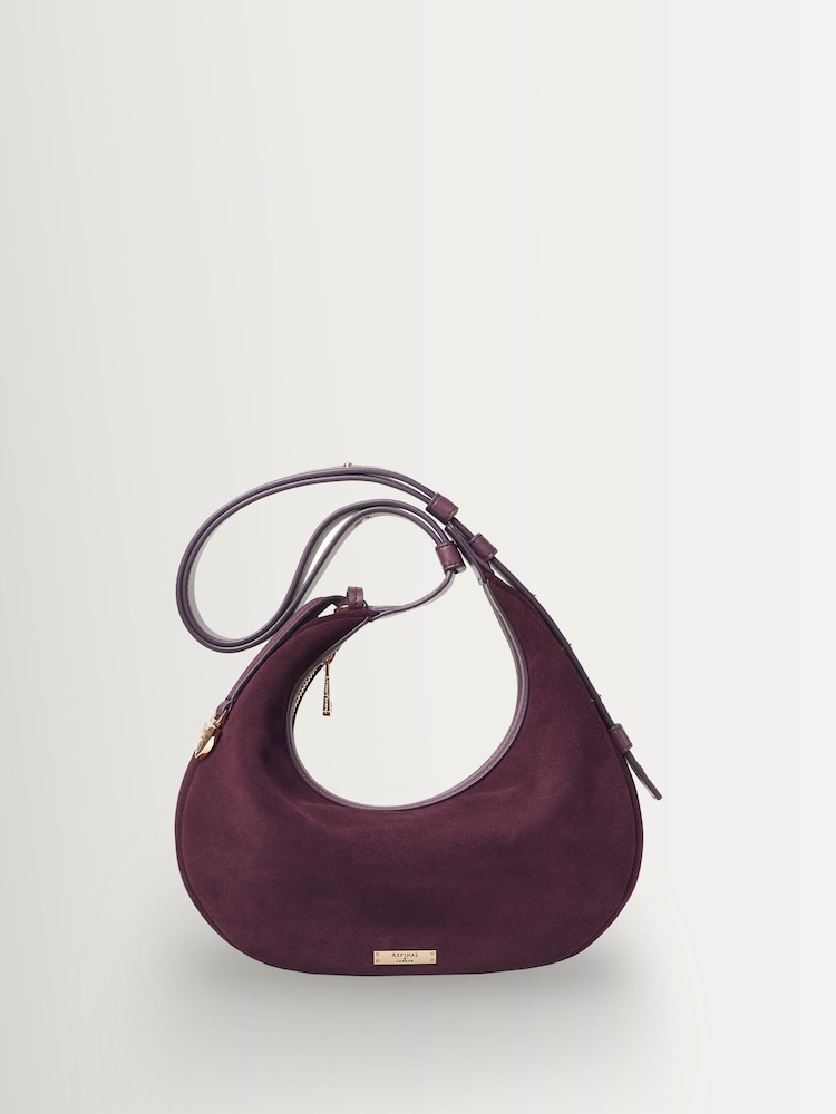 Aspinal of London Red Crescent Small Bag - Image 1 of 6 Aspinal of London Red Crescent Small Bag - Image 1 of 6