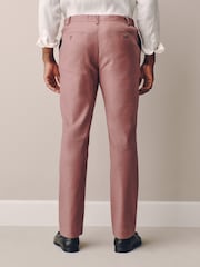 Pink Muscle Fit Motionflex Linen TENCEL™ Lyocell Blend Smart Trousers - Image 3 of 5