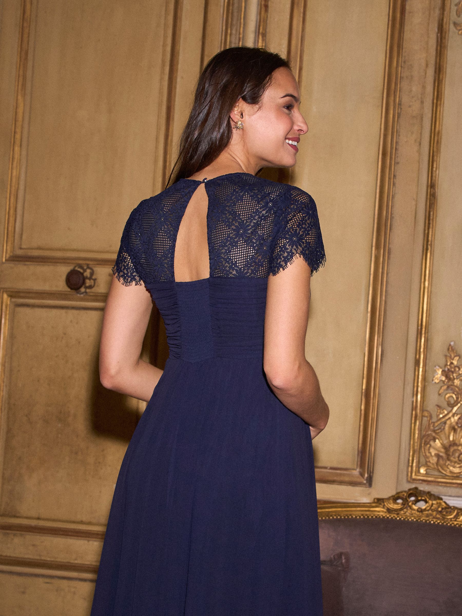 Buy Seraphine Midnight Blue Maternity Lace Sleeve Silk Premium