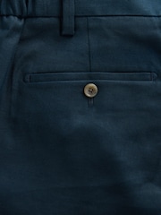 海軍藍 - Motionflex Linen TENCEL™ Lyocell Blend Smart Trousers - 圖片 9，共 9