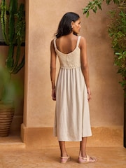 Seraphine White Woven Dress With Crochet - Image 2 of 11