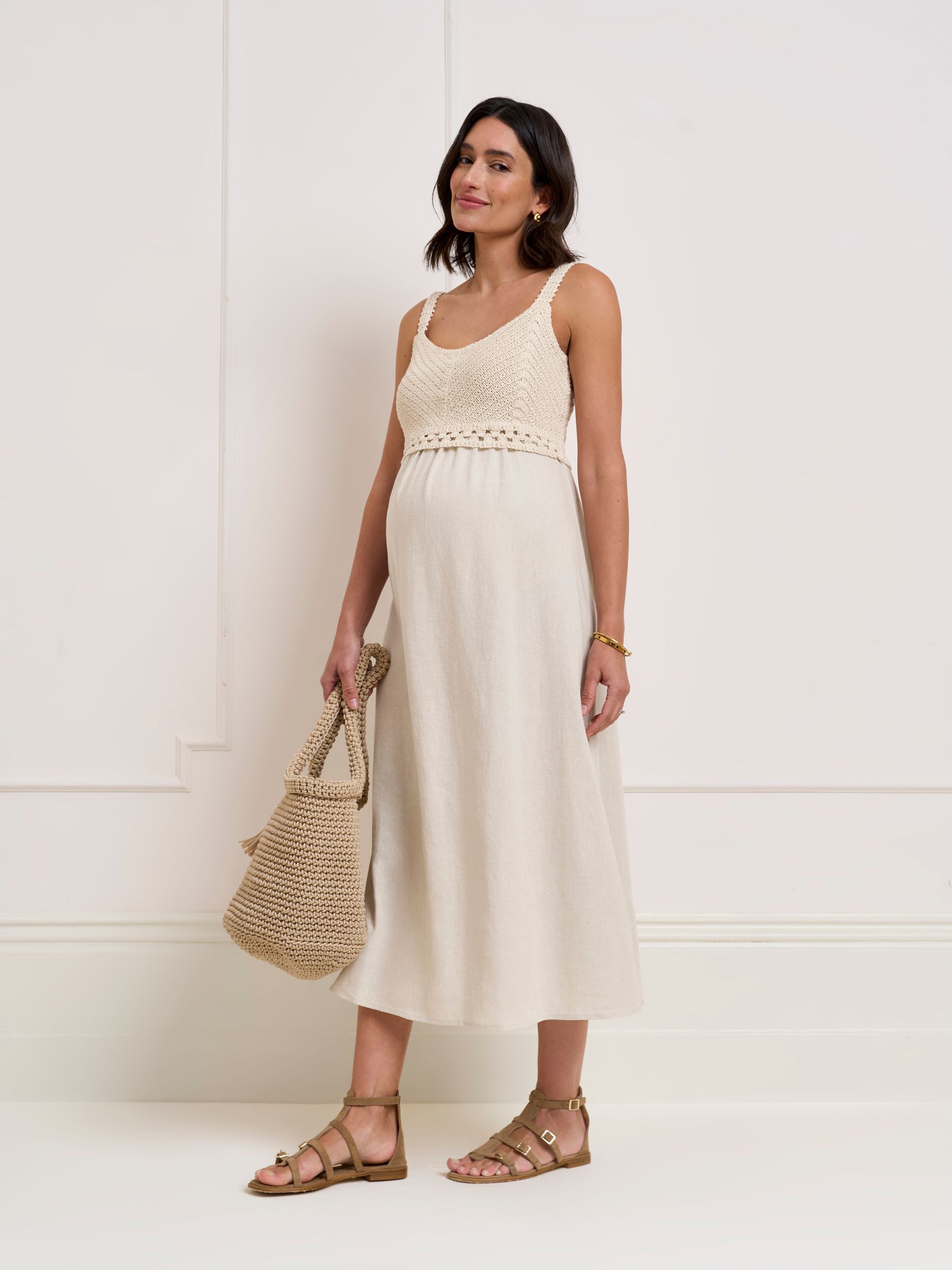 Buy Seraphine White Woven Dress With Crochet from Next USA
