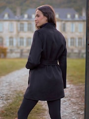 Seraphine Black Double Breasted Wool Maternity Coat - Image 6 of 6